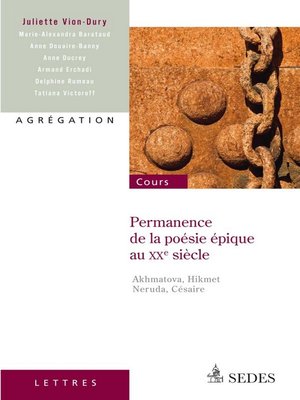 cover image of Permanence de la poésie épique au XXe siècle